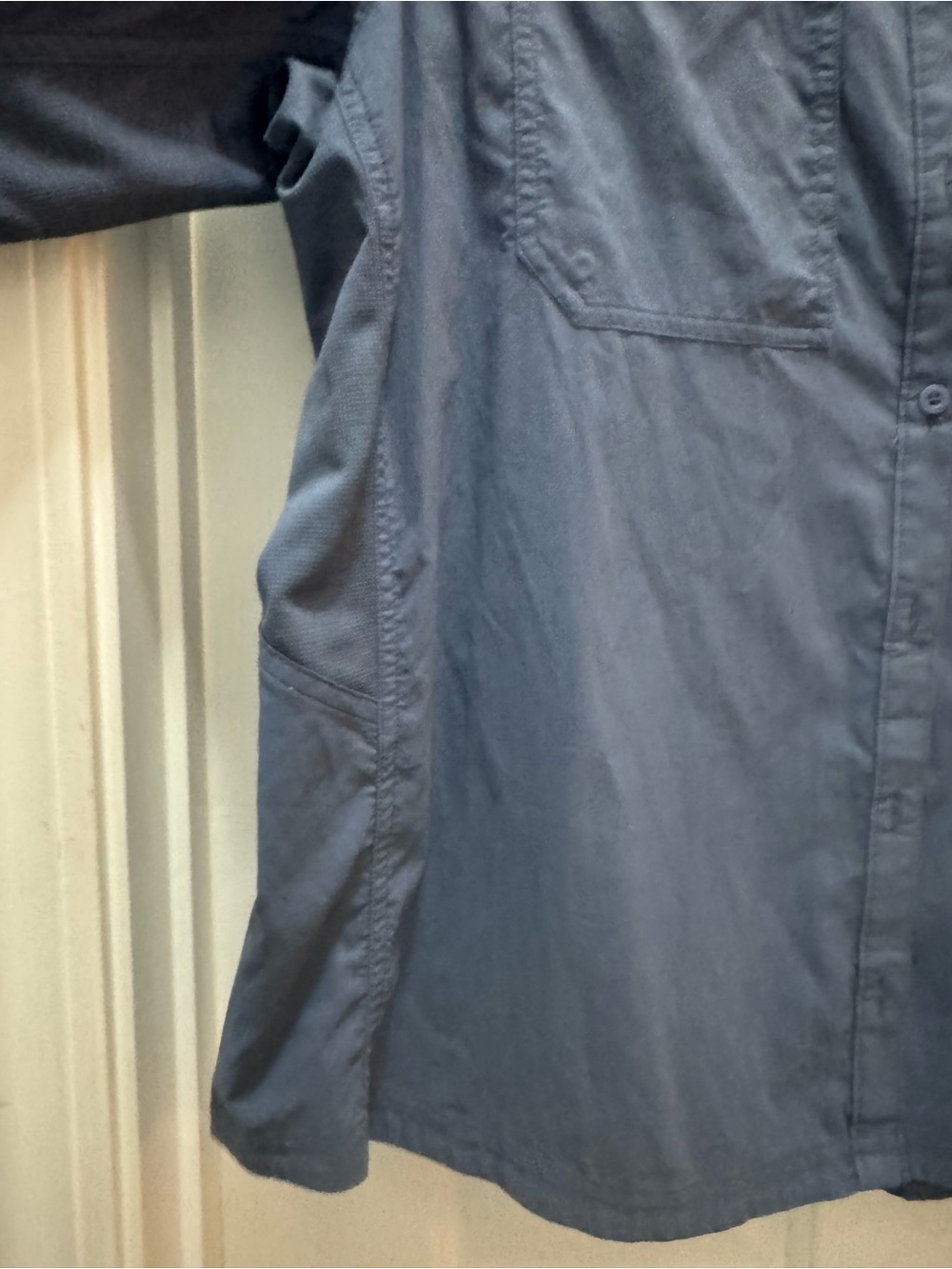 REI Women's Slate Blue Button-Down Utility Shirt - Picture 9 of 12